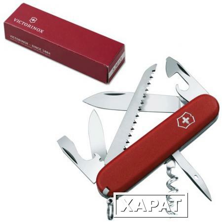 Фото Подарочный нож VICTORINOX "Ecoline", 91 мм, складной, матовый красный, 13 функций