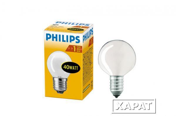 Фото Лампы накаливания PRORAB Лампа Philips P45 40Вт Е27 FR шар матовый