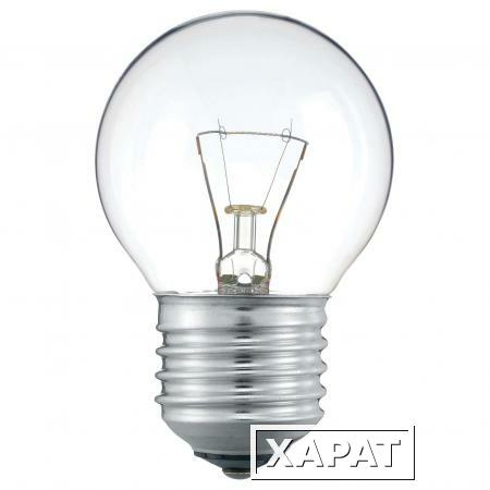 Фото Лампы накаливания PRORAB Лампа Philips P45 60Вт Е14 CL шар прозр,