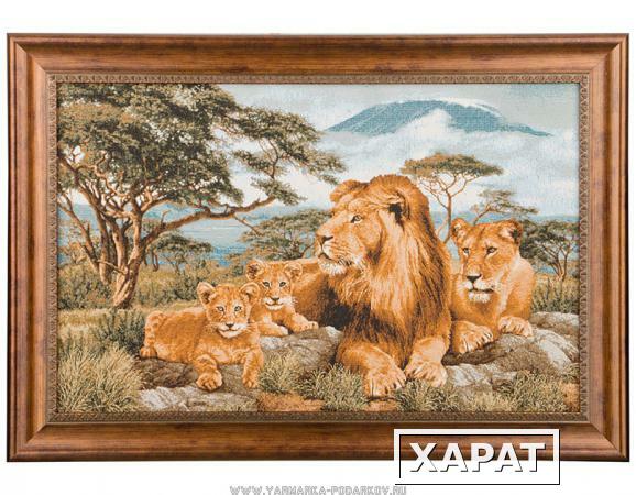 Фото Гобеленовая картина африканские львы 62х42 см,