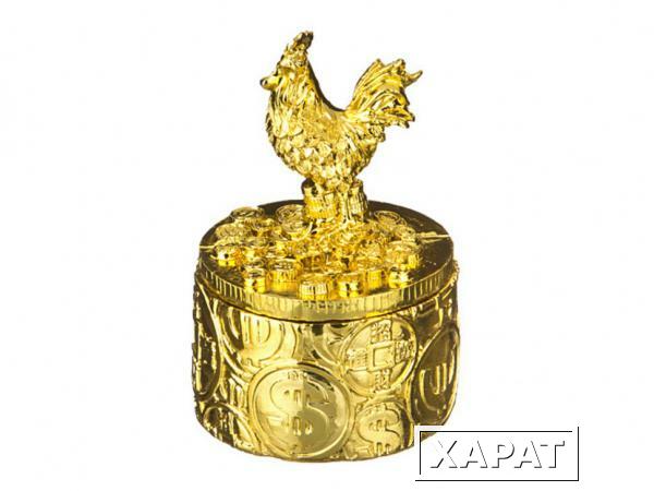 Фото Шкатулка "золотой петушок" 5,5*5,5*8,3 см. Polite Crafts&amp;gifts (117-254)