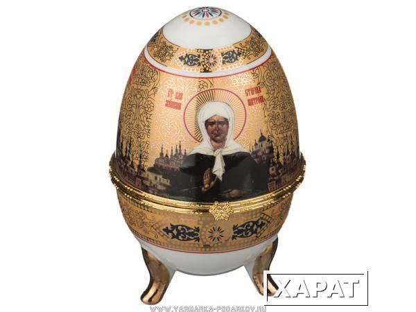 Фото Шкатулка-яйцо св. матрона московская высота 12 см.