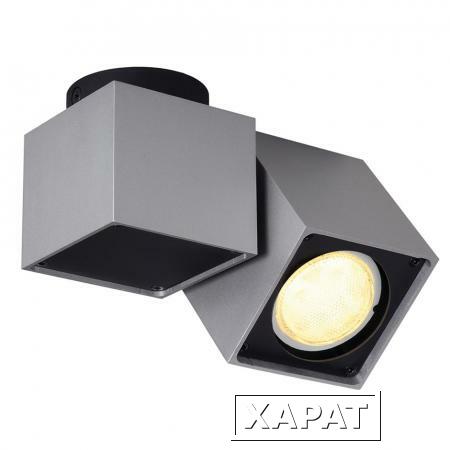 Фото ALTRA DICE SPOT 1 светильник накладной для лампы GU10 50Вт макс., серебристый / черный | 151524 SLV