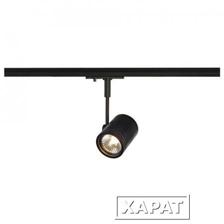 Фото 1PHASE-TRACK, BIMA 1 трековый светильник для лампы GU10 50Вт макс, черный | 143440 SLV