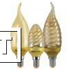 Фото Лампа энергосберегающая КЛЛ-СGTW-11 Вт-2700 К–Е14 TDM (золотая витая свеча на ветру) (mini)