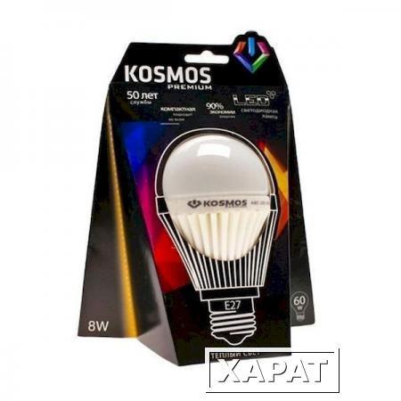 Фото Лампа светодиодная диммир. KOSMOS premium LED 8Вт A55 E27 230В 3000К; KLED8wA55230vE2727_d