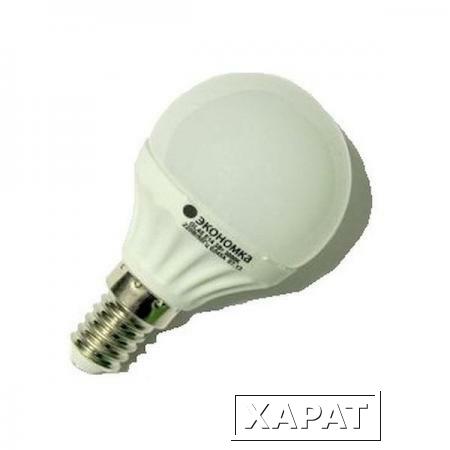 Фото Лампа светодиодная LED 3Вт Шарик 45мм E14 3000К Экономка; Eco_LED3wGL45E1430