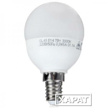 Фото Лампа светодиодная LED Шар GL45 7Вт Е14 230v 3000K 540лм Экономка; Eco_LED7wGL45E1430
