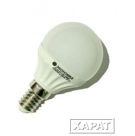 Фото Лампа светодиодная LED 3Вт Шарик 45мм E14 4500К Экономка; Eco_LED3wGL45E1445