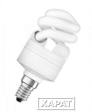 Фото Лампа энергосберегающая КЛЛ 12/827 E14 D41х106 миниспираль (916098); 4052899916098