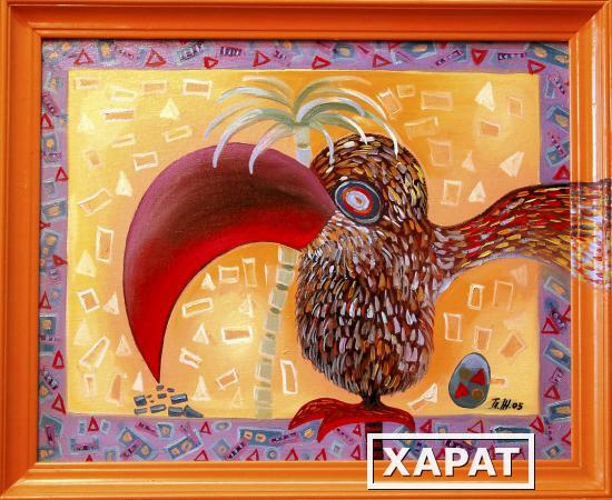 Фото Картина для детской комнаты "Попугай Кеша", 40х50 см., х/м, рассмотрим ваше предложение по цене