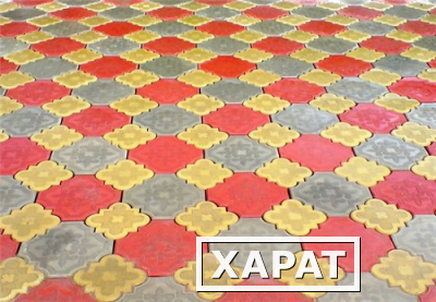 Фото Литьевая бетонная тротуарная плитка Гжелка (жёлтая) для садовых дорожек от производителя