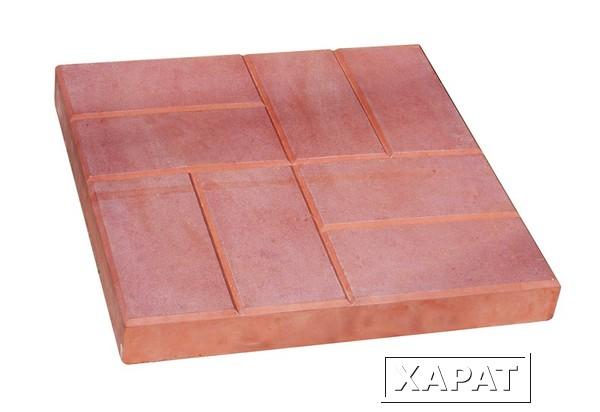 Фото Литейная тротуарная плитка Кирпич (шагрень) (коричневая) для дачи от производителя