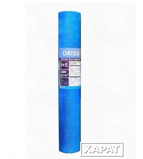 Фото Сетка стеклотканевая фасадная OXISS с ячейкой синяя 5мм х 5мм 160 г/кв.м