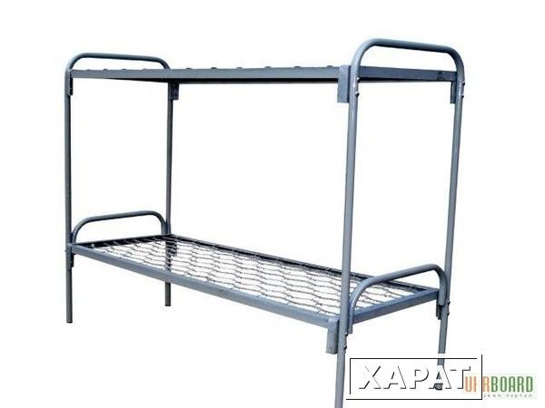 Фото Кровати металлические двухъярусные, кровати металлические двухъярусные для строителей, кровать с металлическим изголовьем