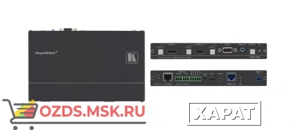 Фото DIP-20: Передатчик HDMI/VGA, стерео аудио, двунаправленного RS-232, ИК и Ethernet по витой паре HDBaseT с кнопкой управления коммутатором Step-In