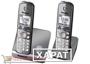 Фото Panasonic KX-TG6712RUM — , цвет серый металлик: Беспроводной телефон DECT (радиотелефон)