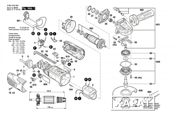 Фото BOSCH ЭЛЕКТРОННЫЙ МОДУЛЬ болгарки Bosch PWS 1000-125 CE (рис.851)