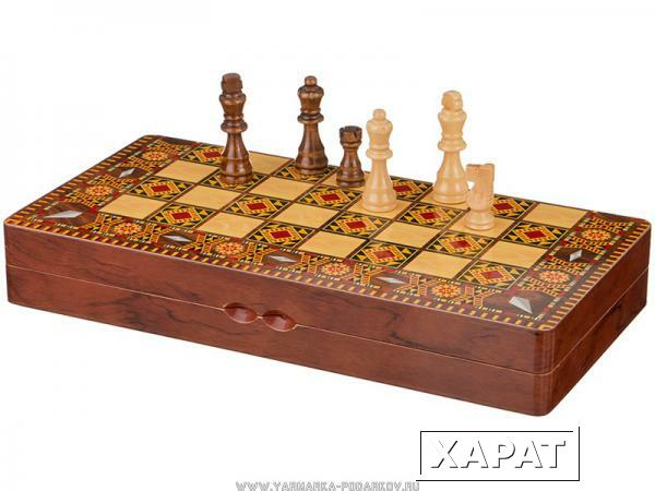 Фото Игра для взрослых шахматы+шашки+нарды 39,5х19,4х5,8 см.