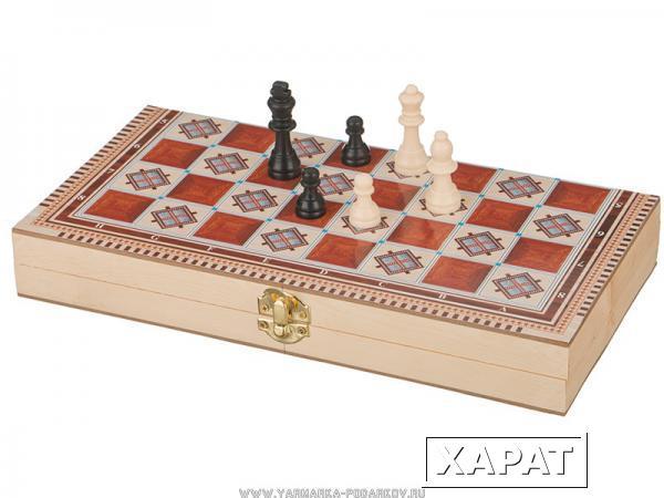 Фото Игра для взрослых шахматы+шашки+нарды 29х14х4 см.