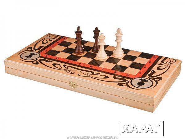 Фото Набор игр 3 в 1 статус :шахматы,шашки,нарды 50х50х2,5 см.