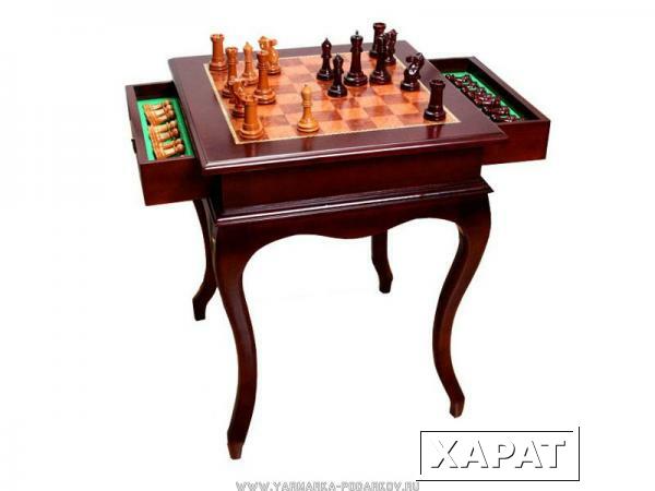 Фото Шахматный стол с деревянными фигурками 56х56х70 см