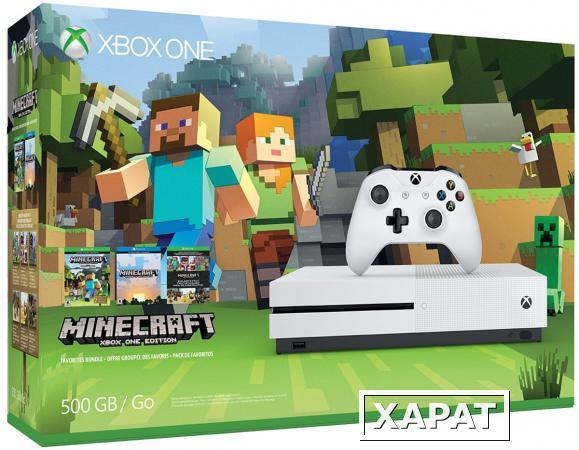 Фото Microsoft Игровая приставка Microsoft Xbox One S 500 ГБ + Видеоигра Minecraft