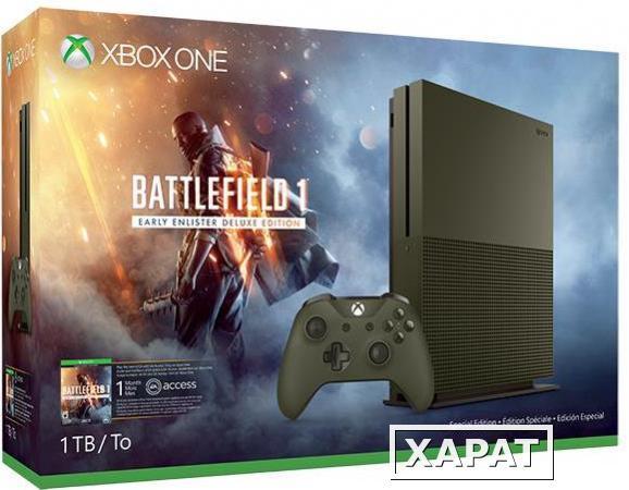 Фото Microsoft Игровая приставка Microsoft Xbox One S 1TB + Видеоигра Battlefield 1 Special Edition Bundle