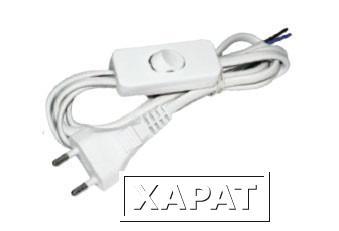 Фото Шнур с выключателем и плоской вилкой (2 метра) Серебр. металлик