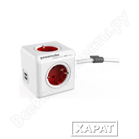 Фото Сетевой удлинитель Allocacoc PowerCube Extended USB RED 1402RD/DEEUPC