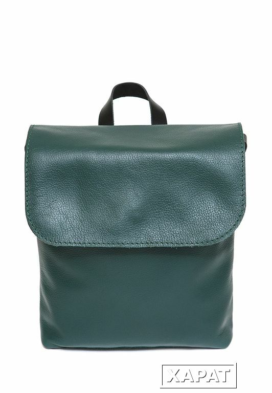 Фото Кожаный зеленый женский рюкзак City Mini Green