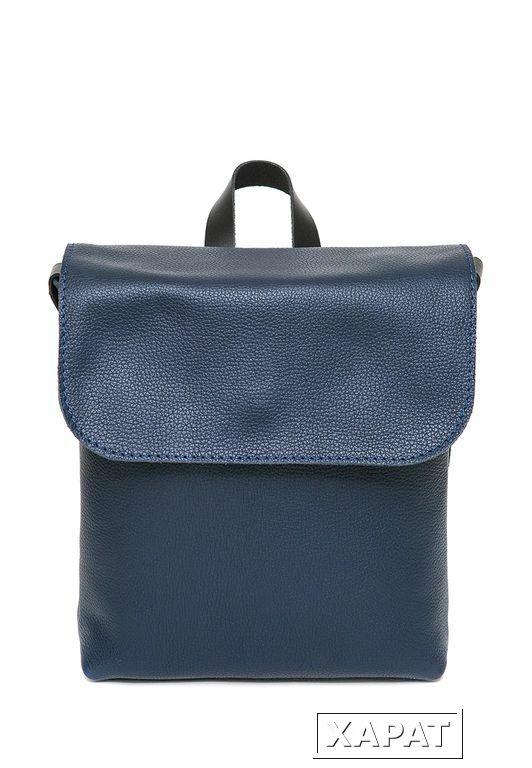 Фото Кожаный синий женский рюкзак City Mini Blue