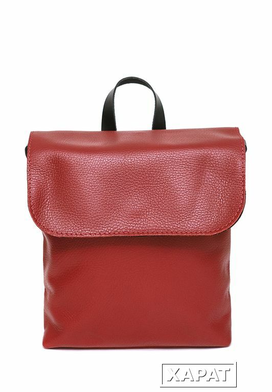 Фото Кожаный красный женский рюкзак City Mini Red