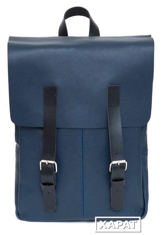Фото Кожаный синий городской рюкзак Urban Blue