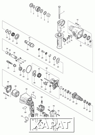 Фото Makita Плоская шайба 9 для HR2410/ перфоратор Makita HR2431 рис.( 62)