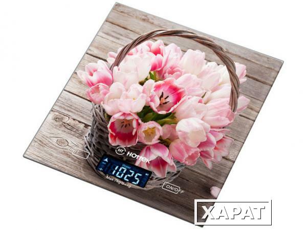 Фото Весы кухонные "розовые тюльпаны" hottek ht-962-023 18*20 см макс.вес 7 кг HOTTEK (962-023)