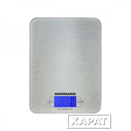 Фото Весы кухонные ASK-266 NORMANN (5 кг; стекло 3 мм; дисплей 45х23 мм с подсветкой)