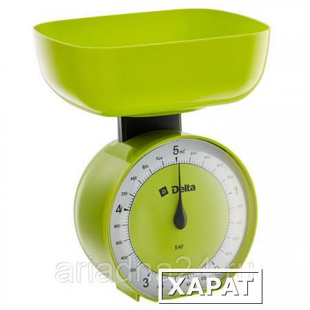 Фото Весы бытовые настольные 5 кг DELTA КСА-104 с чашей зеленые