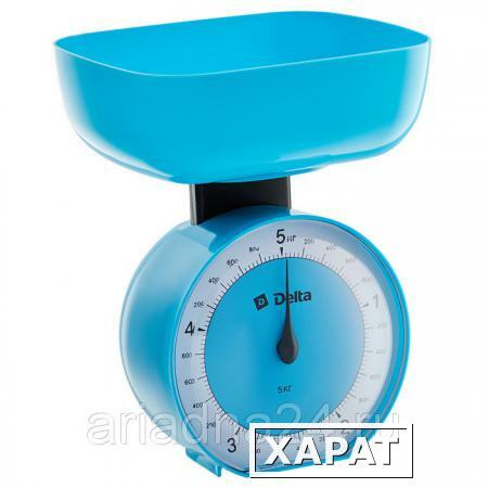 Фото Весы бытовые настольные 5 кг DELTA КСА-104 с чашей голубые