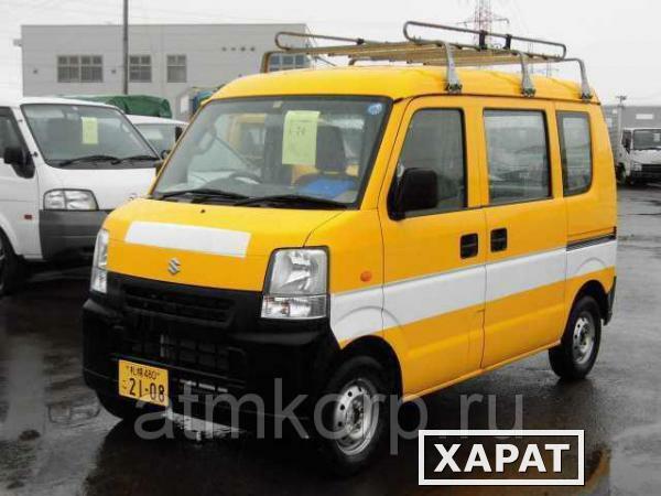 Фото Грузопассажирский микроавтобус SUZUKI EVERY минивэн кузов DA64V г2014 багажник 4WD пробег 21 т.км желтый белый