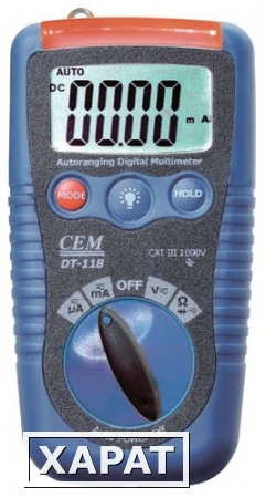 Фото CEM DT-119 Мультиметр с бесконтактным детектором напряжения и фонариком