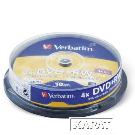 Фото Диски DVD+RW (плюс) VERBATIM 4,7 Gb 4x