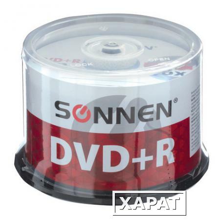 Фото Диски DVD + R (плюс) SONNEN 4,7 Gb 16x Cake Box