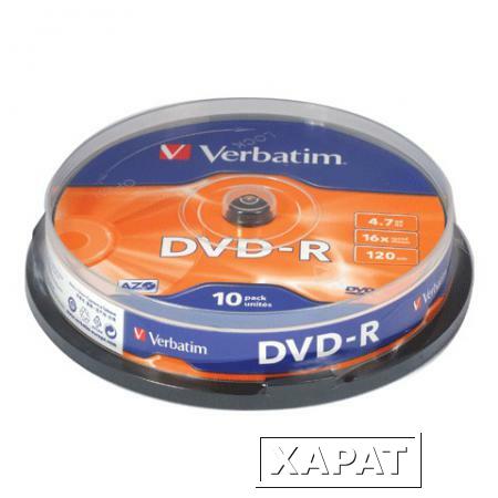 Фото Диски DVD-R (минус) VERBATIM 4,7 Gb 16x