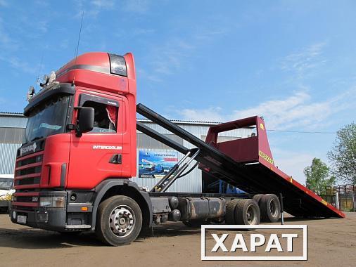 Фото Большегрузный эвакуатор Scania с подъемно-сдвижной платформой г/п 12 тонн
