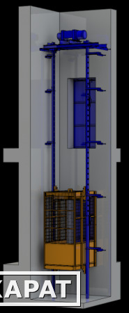 Фото Грузовой подъемник в кирпичную шахту.