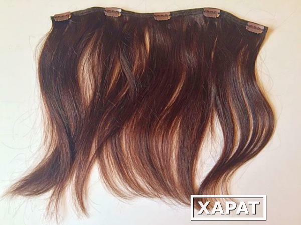 Фото Затылочная прядь из натуральных волос 27 см