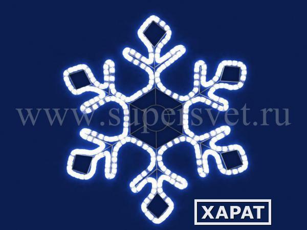 Фото Светодиодный мотив 2D "Снежинка" из дюралайта LED-LT-SNOW-120CM-220V (цвет белый)