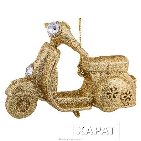 Фото Декоративное изделие скутер 11 см цвет: золото