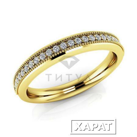 Фото Обручальное кольцо с муассанитами